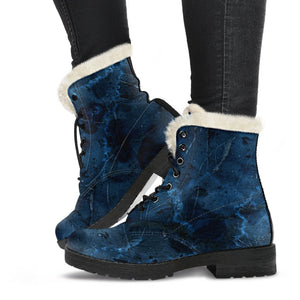 Dark Blue Marble Print Comfy Boots GearFrost