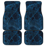 Dark Blue Marble Print Front and Back Car Floor Mats