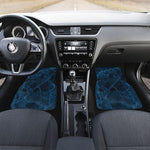 Dark Blue Marble Print Front and Back Car Floor Mats
