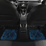 Dark Blue Marble Print Front and Back Car Floor Mats