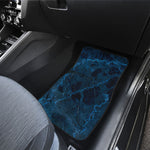 Dark Blue Marble Print Front and Back Car Floor Mats