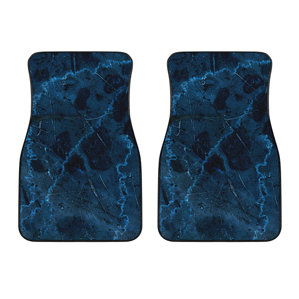 Dark Blue Marble Print Front Car Floor Mats