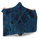 Dark Blue Marble Print Hooded Blanket