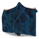 Dark Blue Marble Print Hooded Blanket