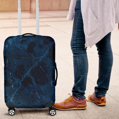 Dark Blue Marble Print Luggage Cover GearFrost
