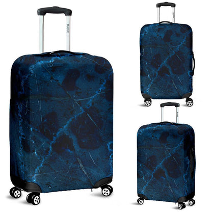 Dark Blue Marble Print Luggage Cover GearFrost