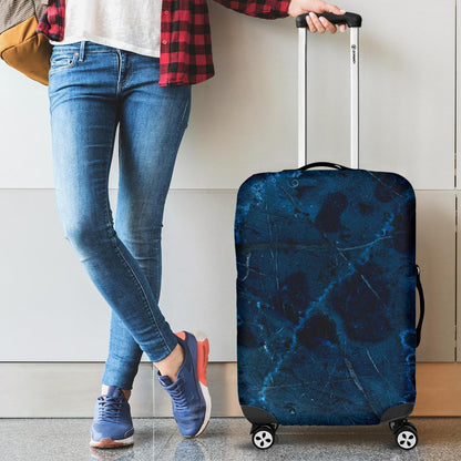 Dark Blue Marble Print Luggage Cover GearFrost