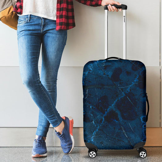 Dark Blue Marble Print Luggage Cover GearFrost
