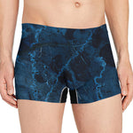 Dark Blue Marble Print Men's Boxer Briefs