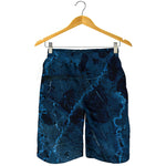 Dark Blue Marble Print Men's Shorts