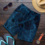 Dark Blue Marble Print Men's Shorts