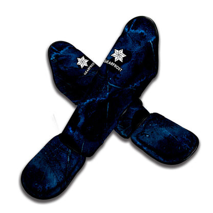 Dark Blue Marble Print Muay Thai Shin Guard