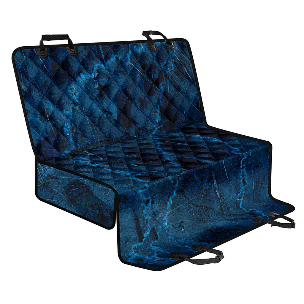 Dark Blue Marble Print Pet Car Back Seat Cover