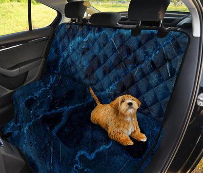 Dark Blue Marble Print Pet Car Back Seat Cover