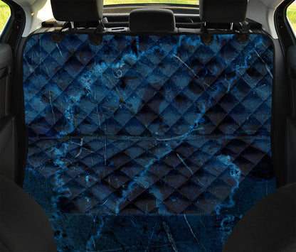 Dark Blue Marble Print Pet Car Back Seat Cover