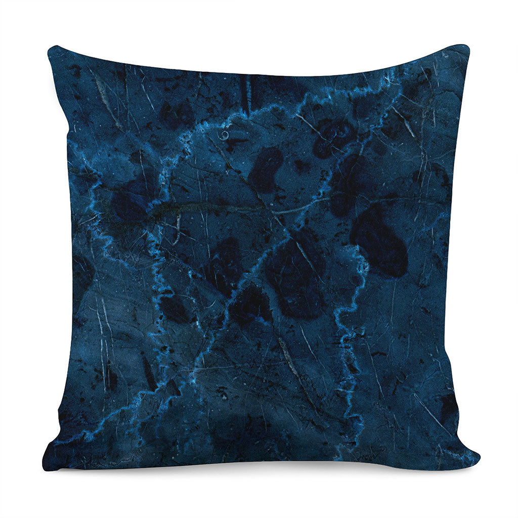Dark Blue Marble Print Pillow Cover