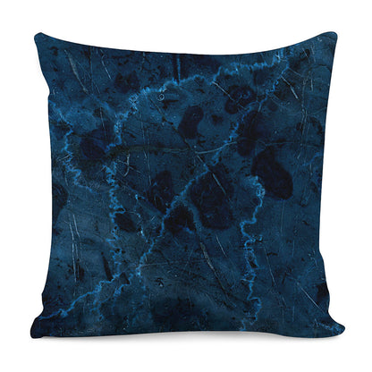 Dark Blue Marble Print Pillow Cover