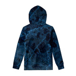 Dark Blue Marble Print Pullover Hoodie