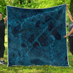 Dark Blue Marble Print Quilt