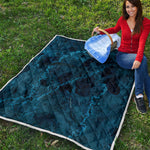 Dark Blue Marble Print Quilt