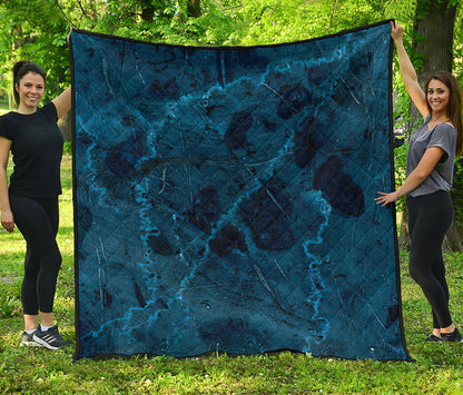 Dark Blue Marble Print Quilt