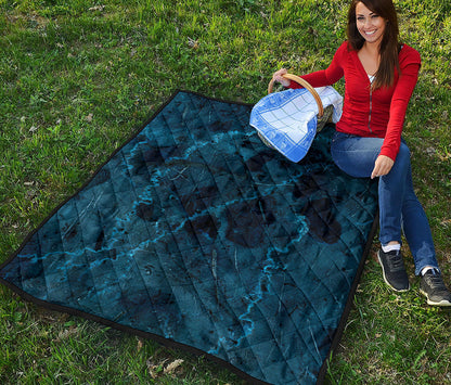 Dark Blue Marble Print Quilt