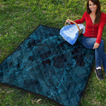 Dark Blue Marble Print Quilt