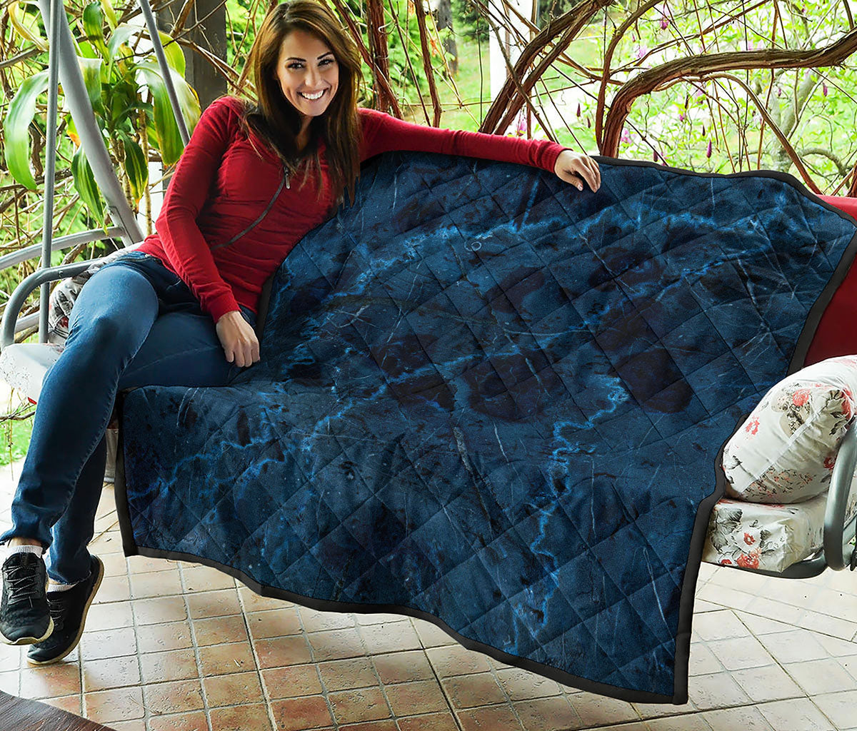 Dark Blue Marble Print Quilt