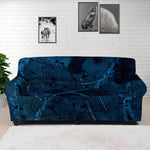 Dark Blue Marble Print Sofa Cover