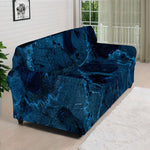 Dark Blue Marble Print Sofa Cover