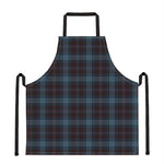Dark Blue Tartan Pattern Print Apron