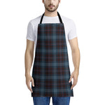 Dark Blue Tartan Pattern Print Apron