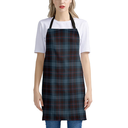 Dark Blue Tartan Pattern Print Apron