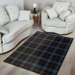 Dark Blue Tartan Pattern Print Area Rug