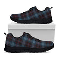 Dark Blue Tartan Pattern Print Black Running Shoes