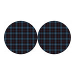 Dark Blue Tartan Pattern Print Car Coasters