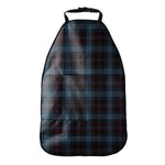 Dark Blue Tartan Pattern Print Car Seat Organizers