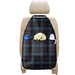 Dark Blue Tartan Pattern Print Car Seat Organizers
