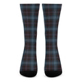 Dark Blue Tartan Pattern Print Crew Socks