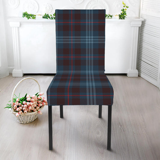 Dark Blue Tartan Pattern Print Dining Chair Slipcover