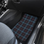 Dark Blue Tartan Pattern Print Front and Back Car Floor Mats