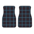 Dark Blue Tartan Pattern Print Front Car Floor Mats