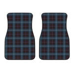 Dark Blue Tartan Pattern Print Front Car Floor Mats