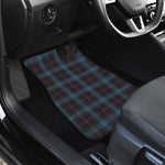 Dark Blue Tartan Pattern Print Front Car Floor Mats