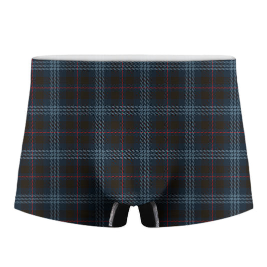 Dark Blue Tartan Pattern Print Men's Boxer Briefs