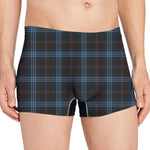 Dark Blue Tartan Pattern Print Men's Boxer Briefs