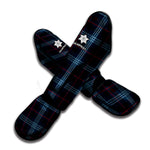 Dark Blue Tartan Pattern Print Muay Thai Shin Guard