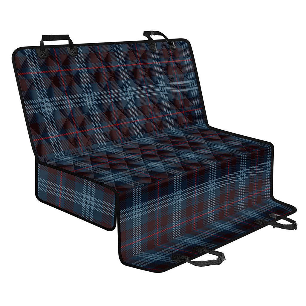 Dark Blue Tartan Pattern Print Pet Car Back Seat Cover