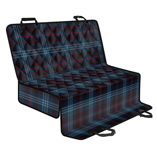 Dark Blue Tartan Pattern Print Pet Car Back Seat Cover