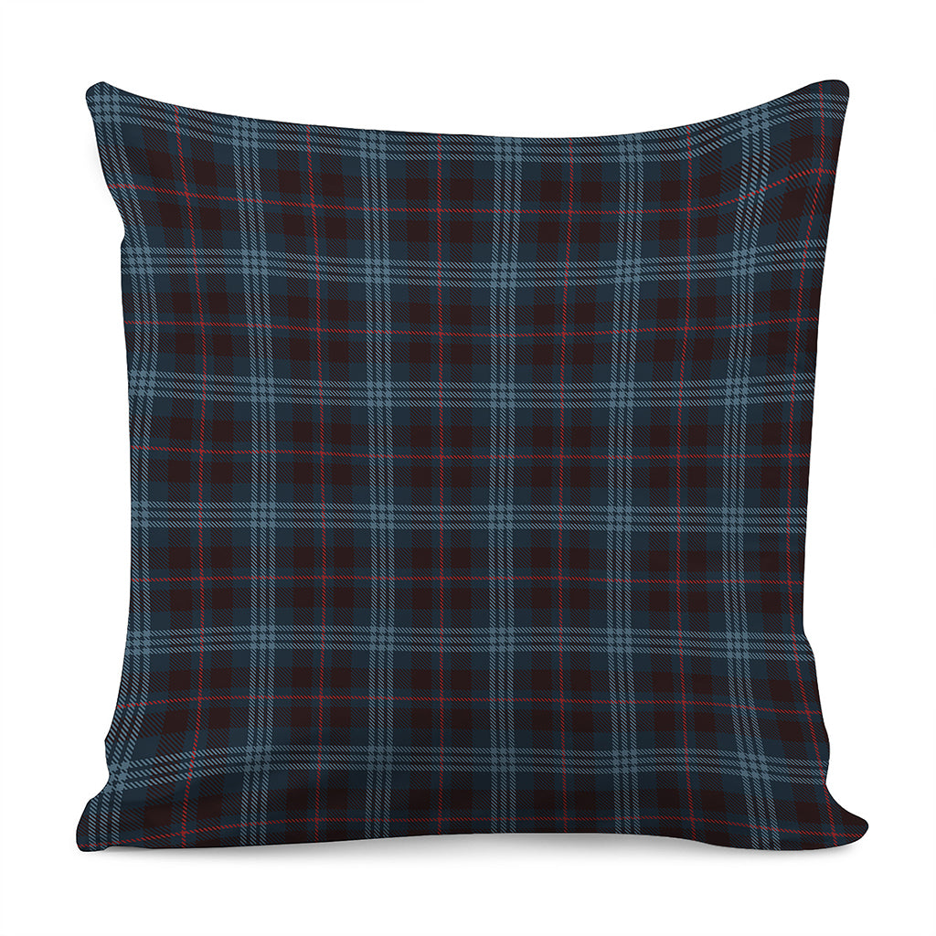 Dark Blue Tartan Pattern Print Pillow Cover